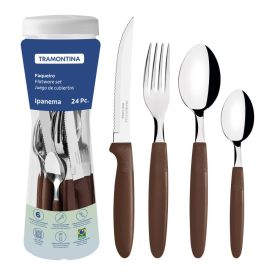 Faqueiro Tramontina Ipanema Lâminas Em Aço Inox 24 Peças - Marrom
