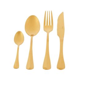 Faqueiro Positano Inox Lyor 24 Peças - Dourado