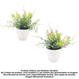 Flor Artificial Com Vaso Havan Casa 17Cm - Sortido