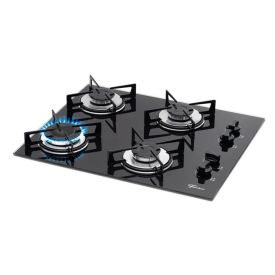 Fogão Cooktop Fischer 4 Bocas Com Mesa De Vidro Preto - Bivolt