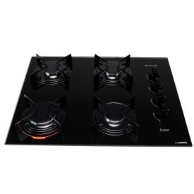 Fogão Cooktop Atlas 4 Bocas U Top Mega Chama - Bivolt