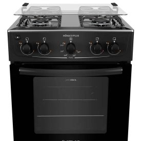 Fogão De Piso 4 Bocas Atlas Mônaco Plus Preto - Bivolt