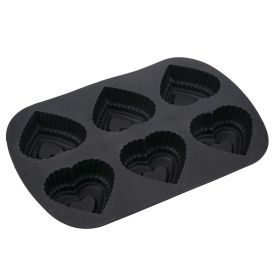 Forma De Silicone Corações Basic Havan Casa  6 Cavidades - Preto