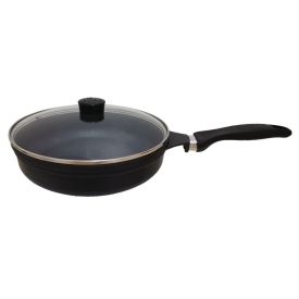 Frigideira Antiaderente Com Tampa De Vidro Cava 24Cm - Preto 