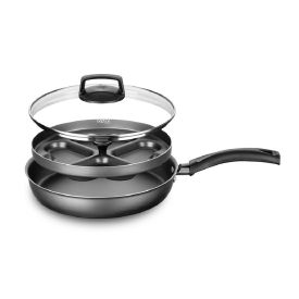 Frigideira Coração Antiaderente Ovo Pochê Mta 22 Cm - Preto 