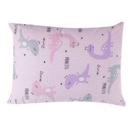 Fronha Avulsa Infantil Malha Estampada Havan Casa  - Dino Rosa