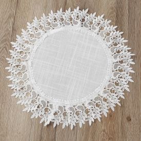 Fundo De Prato Redondo Renda Guipir Finecasa - Veneza