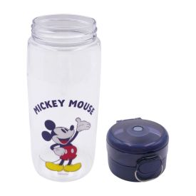 Garrafa De Água Plástico Mickey Mouse Disney 600 Ml - Transparente e Azul