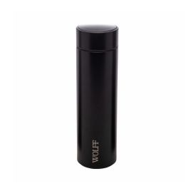 Garrafa Inox Com Termômetro Led Wolf 500 Ml - Preto