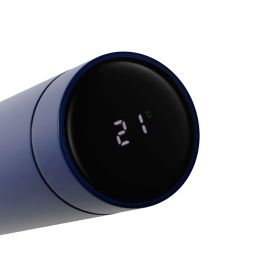 Garrafa Inox Com Termômetro Led Wolf 500 Ml - Azul