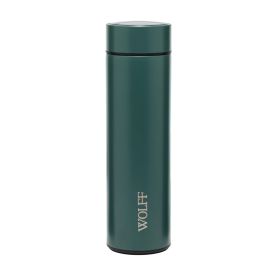 Garrafa De Água Inox Com Termômetro Led 500 Ml Wolff - Verde
