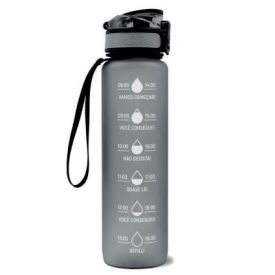 Garrafa Squeeze Com Marcadores Lyor 1L - CINZA CLARO
