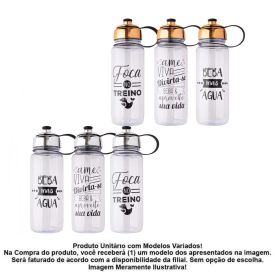 Garrafa Squeeze Motivação 750Ml Flashgoods - Sortido