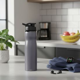 Garrafa Squeeze Stout Inox 750Ml - Cinza