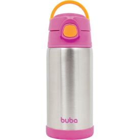 Garrafinha Térmica Infantil 400 Ml Parede Dupla Buba - Rosa Claro
