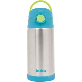 Garrafinha Térmica Infantil 400 Ml Parede Dupla Buba - Azul Claro