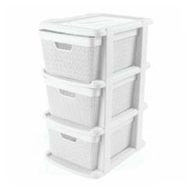 Gaveteiro De Chão Juta 3 Gavetas Jaguar 15 Litros - Branco