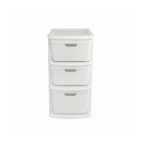 Gaveteiro De Chão Juta 3 Gavetas Jaguar - Branco