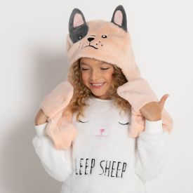 Gorro Cachecol Infantil Tamanho Único Marmelada - ROSA CLARO U