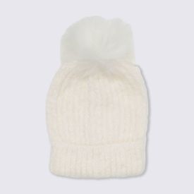 Gorro Tamanho Único Tricot Canelado Com Pompom Patrícia Foster - OFF WHITE U