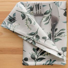 Guardanapo Avulso Estampado Havan Casa 1 Pç - Ervas Verdes Linho