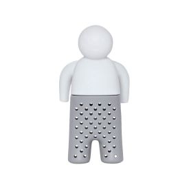 Infusor De Chá Em Silicone Fun Da Mimo - Prata e Branco