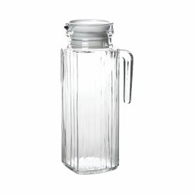 Jarra de Vidro com Tampa de Plástico Clink 1 Litro - Transparente e Branco