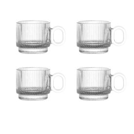 Jogo 4 Canecas De Vidro Transparente Hauskraft 95Ml - GRAFFIATO