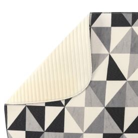 Jogo De Banheiro 3 Peças Tecil Antiderrapante Pop - Geo Preto