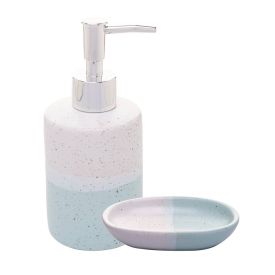 Jogo De Banheiro Cerâmica Degrade Lyor 2 Peças - Verde