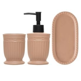 Jogo de Banheiro Cerâmica Greece 3 Peças Lyor - TERRACOTA
