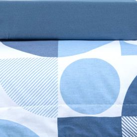 Jogo De Cama Casal 100% Algodão Buona Fortuna 3 Pcs  - Lorenzo Azul