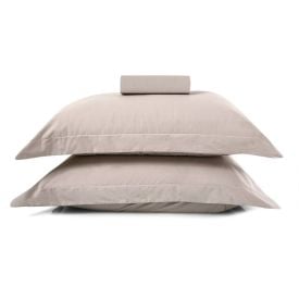 Jogo De Cama Casal Percal 200 Fios Buona Fortuna 3 Pçs  - Cru