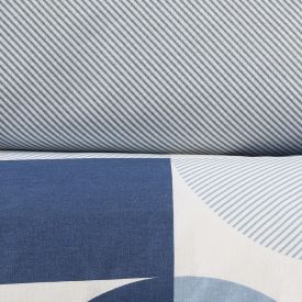 Jogo De Cama Casal Percal 200 Fios Buona Fortuna 3 Pçs  - Textura Lorenzo Azul