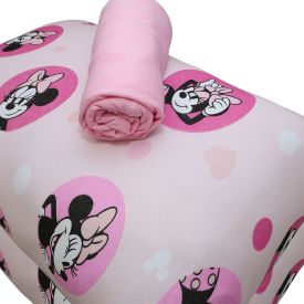Jogo De Cama Casal Disney Portallar 3 Pçs - Minnie Star Rosa Prisma