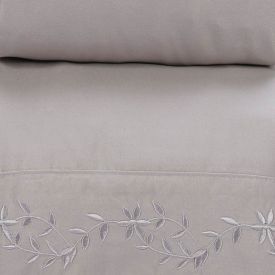 Jogo De Cama Casal Bordado Havan Casa 4 Pçs - Cinza