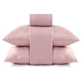 Jogo De Cama Casal Micro Percal Liso 4 Peças Havan Casa - Rosa