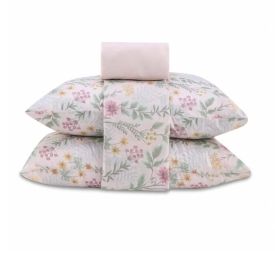 Jogo De Cama Casal Microfibra 150 Fios Havan Casa 4 Peças - Iris Flowers Rosa