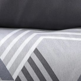 Jogo De Cama Casal Microfibra 150 Fios Havan Casa 4 Peças - Gonzales Geo Cinza