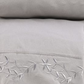 Jogo De Cama King Bordado Havan Casa 4 Pçs - Cinza