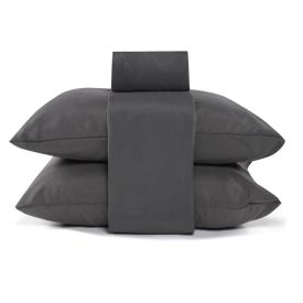 Jogo De Cama King Micro Percal Liso Havan Casa 4 Peças - Chumbo 