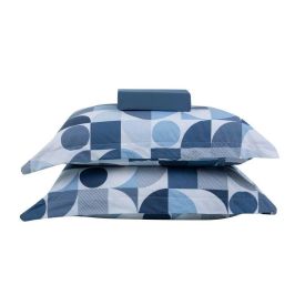 Jogo De Cama King Percal 100% Algodão Buona Fortuna 3 Pçs - Lorenzo Azul