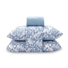 Jogo De Cama Queen 100% Algodão Royale 4 Peças - Stone Azul