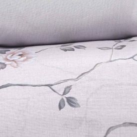 Jogo De Cama Queen 100% Algodão Royale 4 Peças - Soraia Flowers Bege