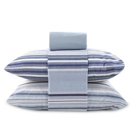 Jogo De Cama Queen 100% Algodão Royale 4 Peças - Theo Azul