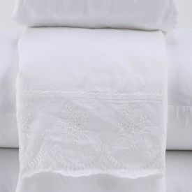 Jogo De Cama Queen 100% Poliéster Com Renda Havan Casa 4 Pçs - Branco