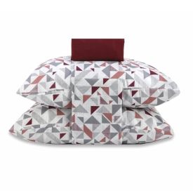 Jogo De Cama Queen Microfibra 150 Fios Havan Casa 4 Peças - Fernando Geo Vinho
