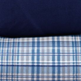 Jogo De Cama Queen Micropercal Havan Casa 4 Pçs - Jack Xadrez Azul