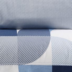 Jogo De Cama Queen Percal 180 Fios Buona Fortuna 3 Pçs - Textura Lorenzo Azul