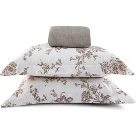 Jogo De Cama Queen Percal 200 Fios Buona Fortuna 3 Pçs - Textura Olivia Cru